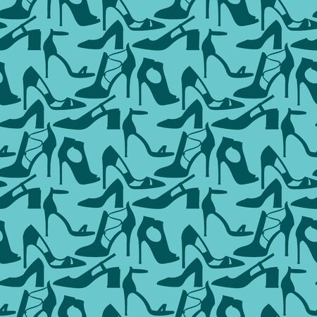 Womens shoes flat design vector footwear shoe store ad fashion boots hand drawn style of leather colored moccasins illustration wear seamless pattern backgroundのイラスト素材