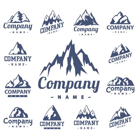 Mountain silhouette nature outdoor rocky snow ice top decorative landscape travel climbing hill peak hiking illustrationの写真素材