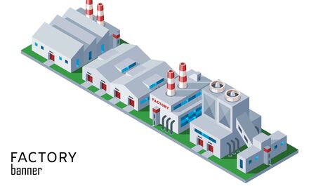 Industrial factory and warehouse building.のイラスト素材