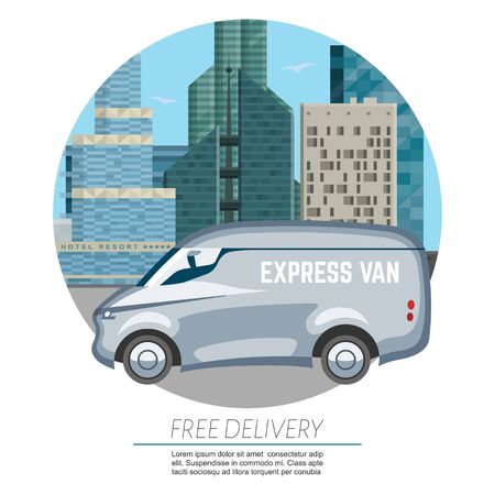 Delivery van carのイラスト素材