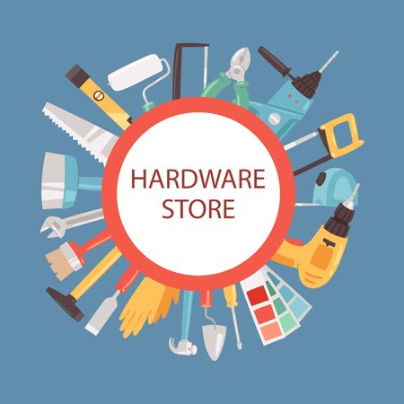 Hardware store bannerのイラスト素材
