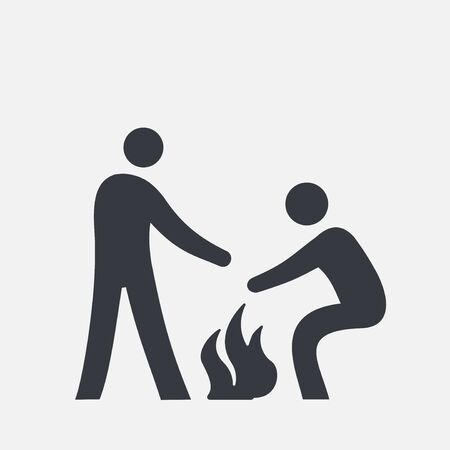Flat Icon related to Campingのイラスト素材