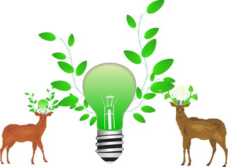 Deers ecological friendly conceptual imageのイラスト素材