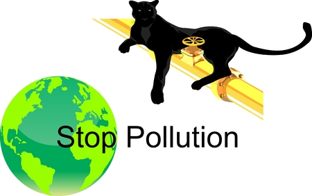 Stop pollution concept illustration, Eco Friendly, green energy concept, wildlife save.のイラスト素材