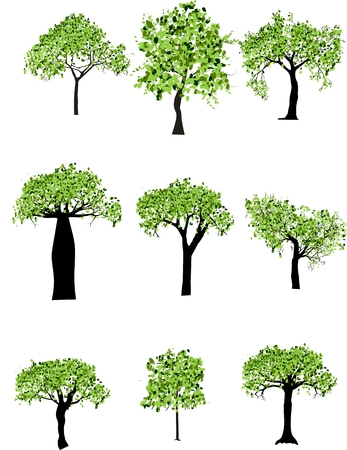 Vector trees setのイラスト素材
