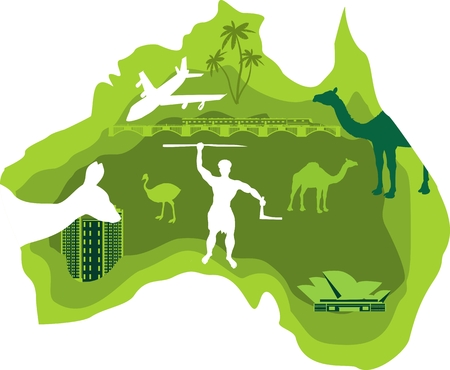 Map of australia, vector illustrationのイラスト素材