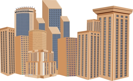 Buildings vector, isolated on white illustrationのイラスト素材