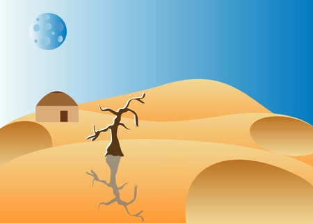 Vector landscape of sands of desertのイラスト素材