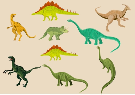 Vector dinosaurs set isolatedのイラスト素材