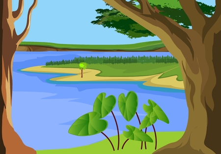 Nature landscape view vector illustrationのイラスト素材
