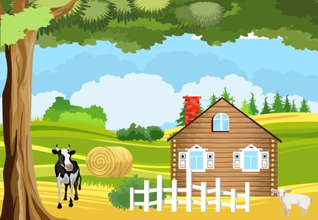 Farm theme, agriculture themeのイラスト素材