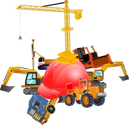 Vector Construction concept image with Tools and technicのイラスト素材