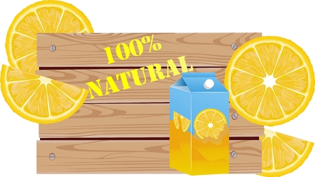 Lemon juise advertising vector illustration isoalted on whiteのイラスト素材