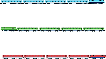 Trains set vector illustration isoalted on whiteのイラスト素材
