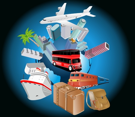 Travel over the world concept vectorのイラスト素材