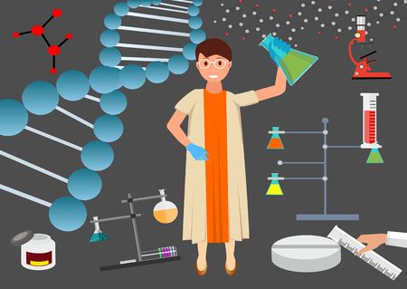 Science theme vector illustrationのイラスト素材