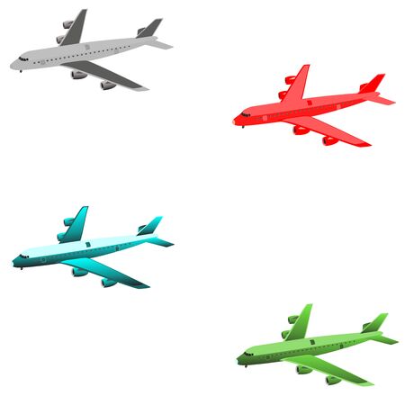 Passengers Planes isolated on white vector illustrationのイラスト素材