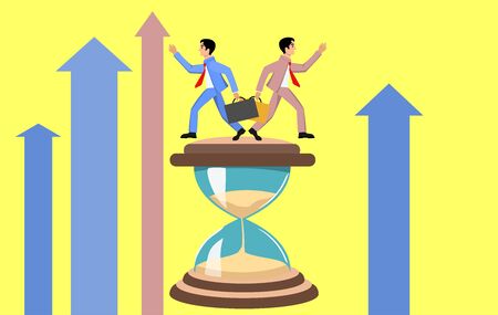Busines concept illustration, showing   time management and  time value vector illustrationのイラスト素材