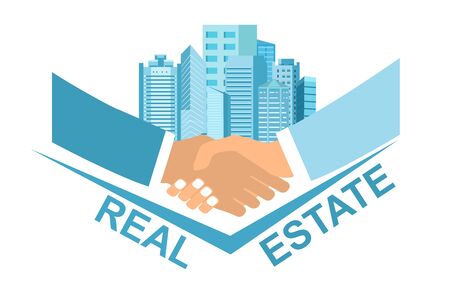 Real eatate  , handshake vector illustrationのイラスト素材