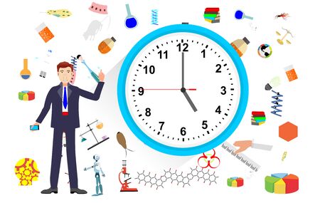 Concept time management, Mtime and money management. Business schedule,  financial investments  Time management planning, clockのイラスト素材