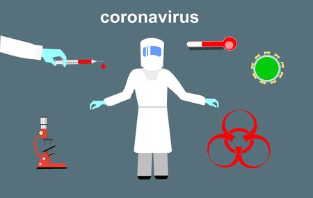 medicine symboles, coronavirus pandemic situation conceptのイラスト素材