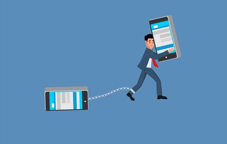 Purchase of mobile phones, shopaholism, vectorのイラスト素材
