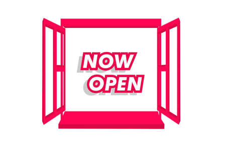 Vector Illustration now open With open window. Web Element.のイラスト素材