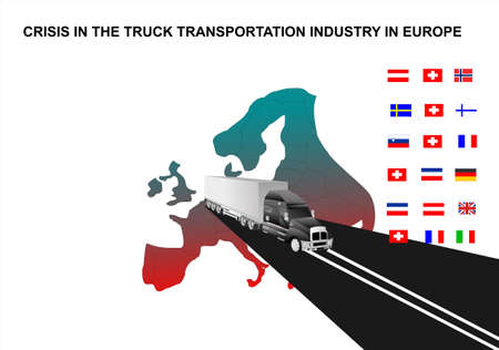 Logistic transportation concept truck vectorのイラスト素材