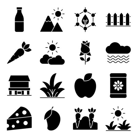 Pack of Accessories Solid Iconsのイラスト素材