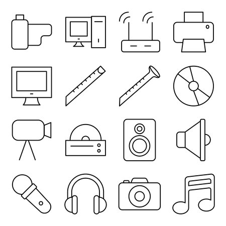Pack of Music and Entertainment linear Iconsのイラスト素材