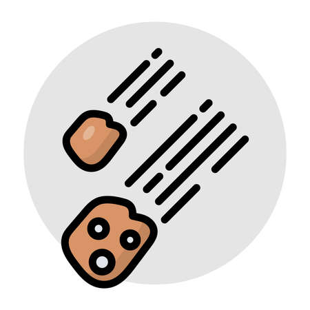 A flat design, icon of space rocksのイラスト素材