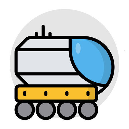 A flat design, icon of moon roverのイラスト素材