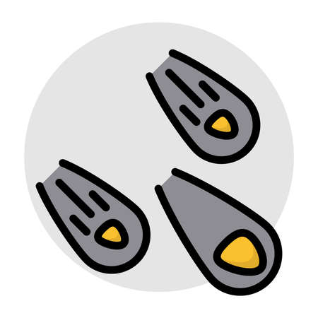A flat design, icon of meteoriteのイラスト素材