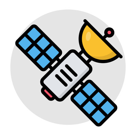 A flat design, icon of satelliteのイラスト素材