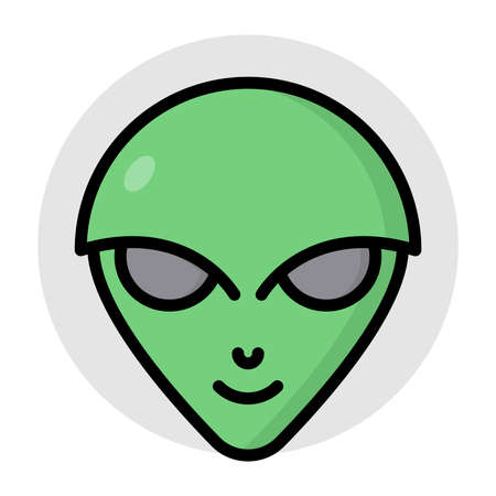 A flat design, icon of alienのイラスト素材