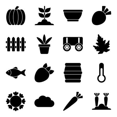 Pack of Agriculture Solid Iconsのイラスト素材