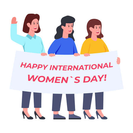 Trendy vector design of happy International Women dayのイラスト素材