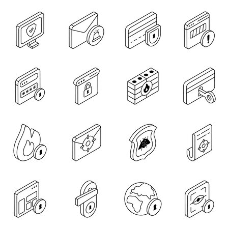 Pack of Safety line Iconsのイラスト素材