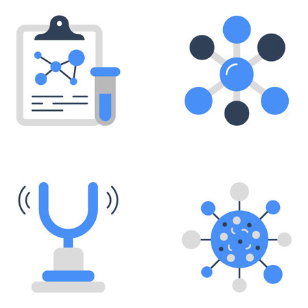 Pack of Lab Tools Flat Iconsのイラスト素材