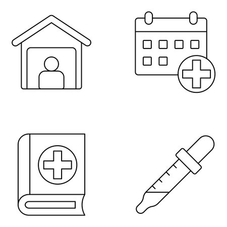 Pack of Medical and Covid Linear Iconsのイラスト素材