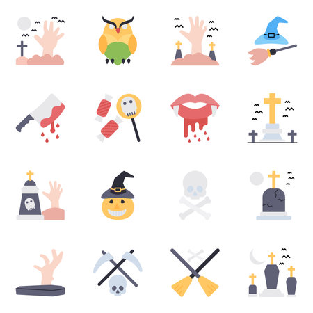 Pack of Halloween Flat Iconsのイラスト素材