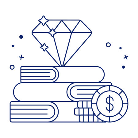 Mortarboard with books and dollar, linear design of educational grantのイラスト素材