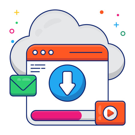 A flat design icon of web uploadingのイラスト素材