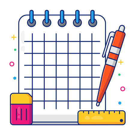 Conceptual flat design icon of notebookのイラスト素材