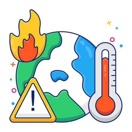 An icon design of global warmingのイラスト素材