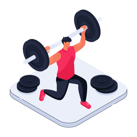 An illustration design of weightliftingのイラスト素材