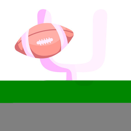 American football sticker, flat design of rugby goalのイラスト素材