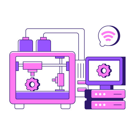 Machine learning icon, editable vector