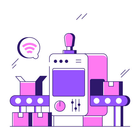 A unique design icon of automated production lineのイラスト素材
