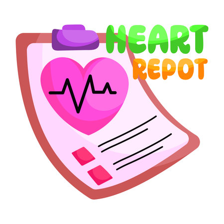Trendy vector design of heart reportのイラスト素材